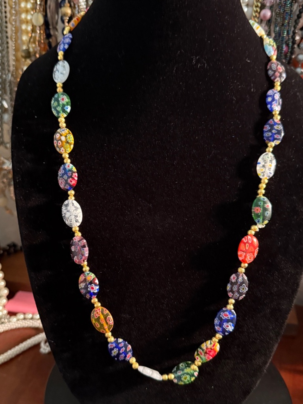 Multicolor Millefiori Glass Bead Necklace